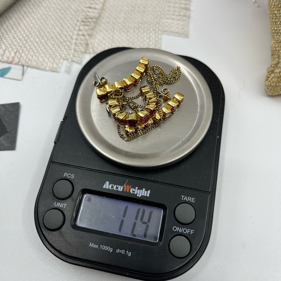 Vintage Technibond Classic 18K Gold Bonded 925 Necklace & Earring Set - Picture 17 of 17